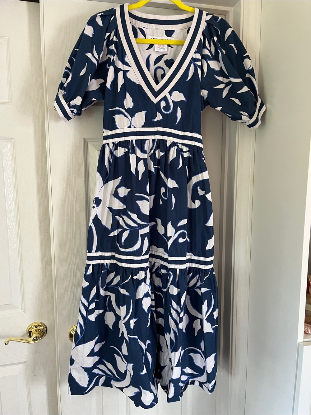 Gretchen Scott Blue White Floral Maxi Dress